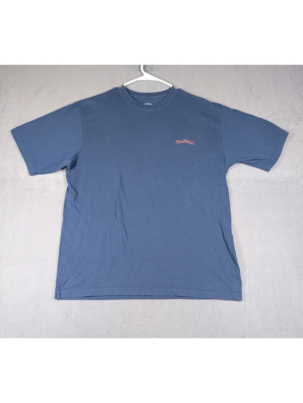 Tommy Bahama Mens Large Blue Back Up Plan Martini Graphic T Shirt Casual Logo